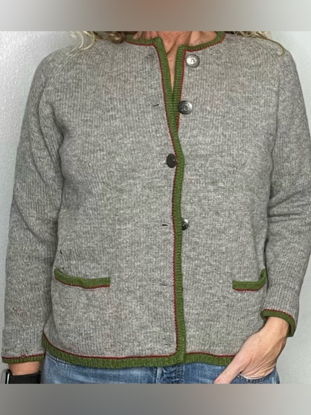 Vintage Shetland cardigan Sz M/L
